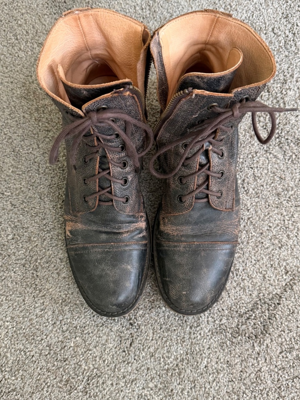 Mens Bed Stu Boots Size 8 in Distressed Black